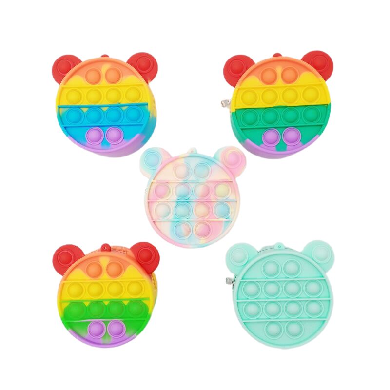 Ideas Colorful Popular Stress Relief Cute Cartoon Fidget Keychain Small Cartoon Wallet of Coin Purse Fidget