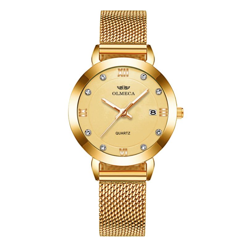 Import Watches Luxury Diamond Dial for Women Quartz Wrist Watch Bracelet Watches with Crown Logo 3Atm Watch