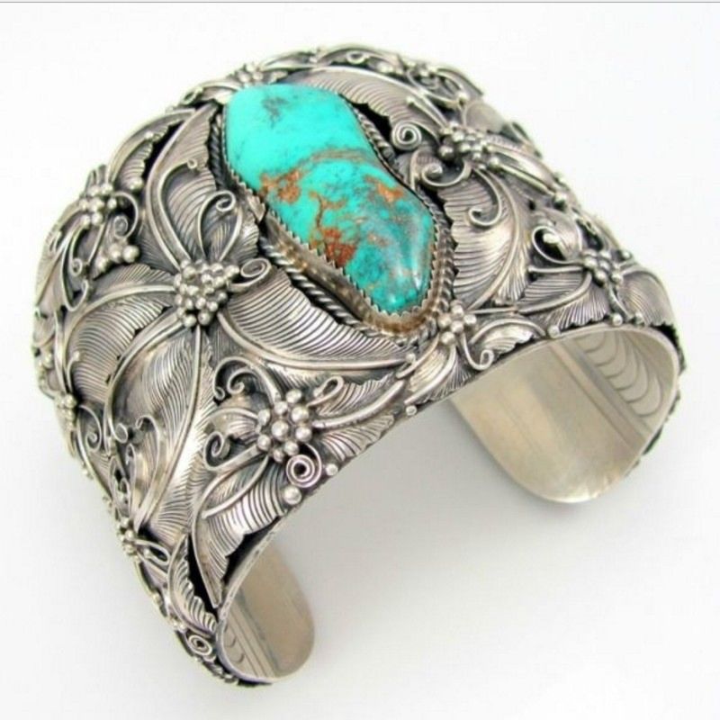Indian Style Vintage Tibetan Silver Turquoise Bangle Butterfly Jewelry Cuff Wide Bracelet
