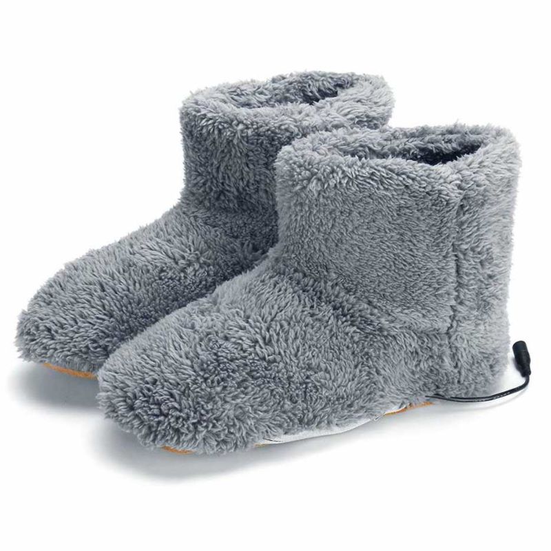 Indoor Usb Electric Foot Warmers Shoes Heated Slippers Warm Plush Electrically Heated Shoes Boots Foot Warmers