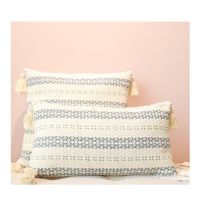 Innermor Chic Style Boho Home Decor Pillows with Tassels Faux Linen Nordic Pillow Covers