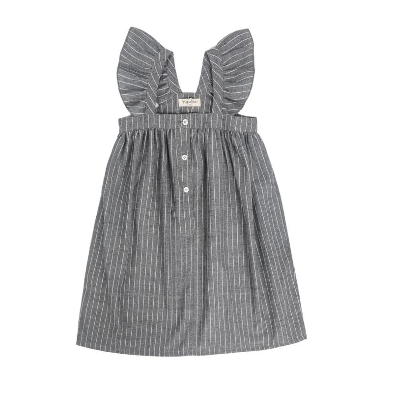 Ins Ruffle Sleeve Striped Kids Girls' Dresses for Korean Dress Kids Clothing Girls Dress