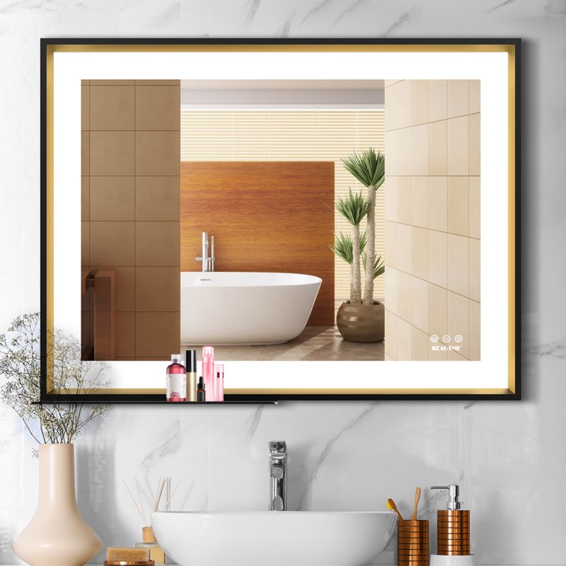 Ip44 Waterproof Wall Mounted Illuminated Smart Bathroom Mirror with Led Lights