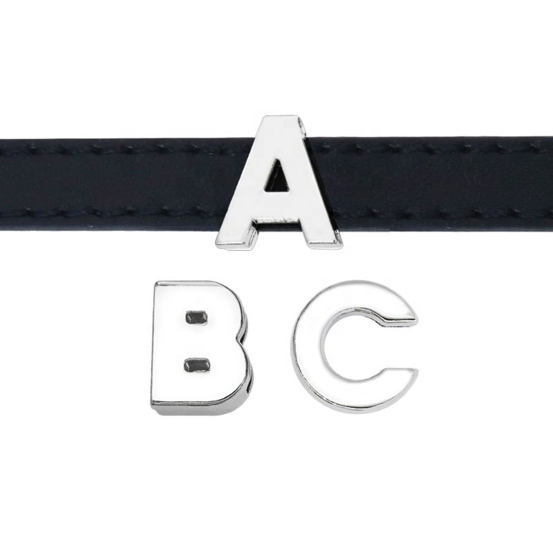 Jewelry Chrome Color Plain 8Mm Slide Letters Diy Accessory Can through 8Mm Wristband
