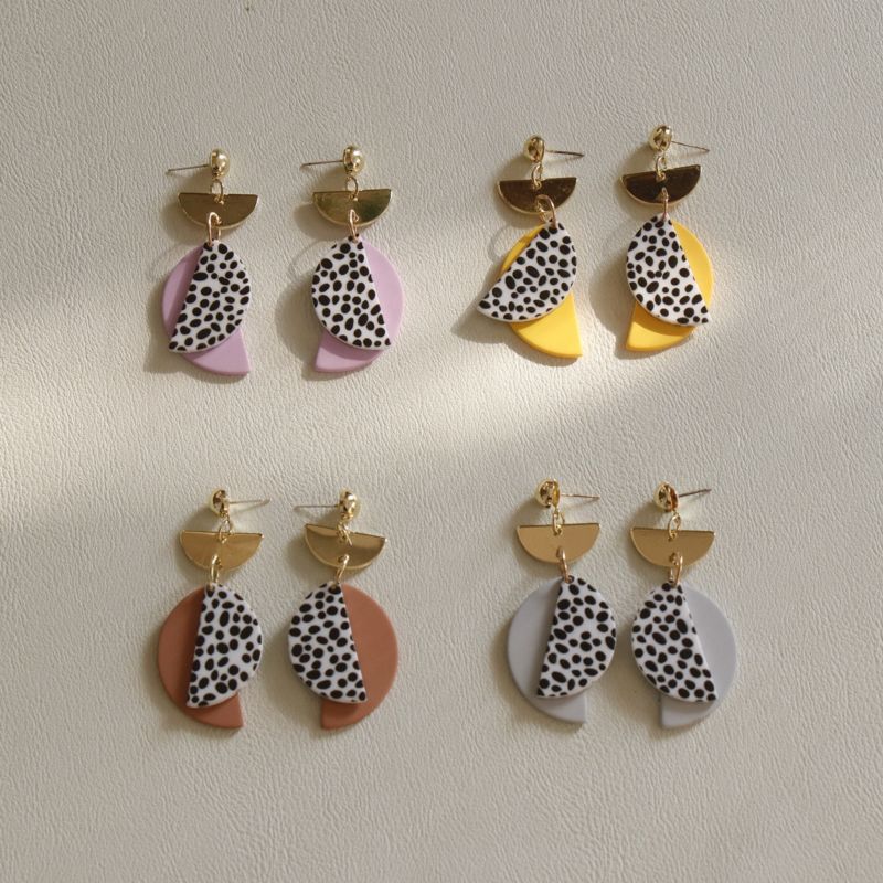 Juhu Indian Earrings Bohemian Jewelry Acrylic Cow Colorful Clay Cute Resin Earings for Women Earring