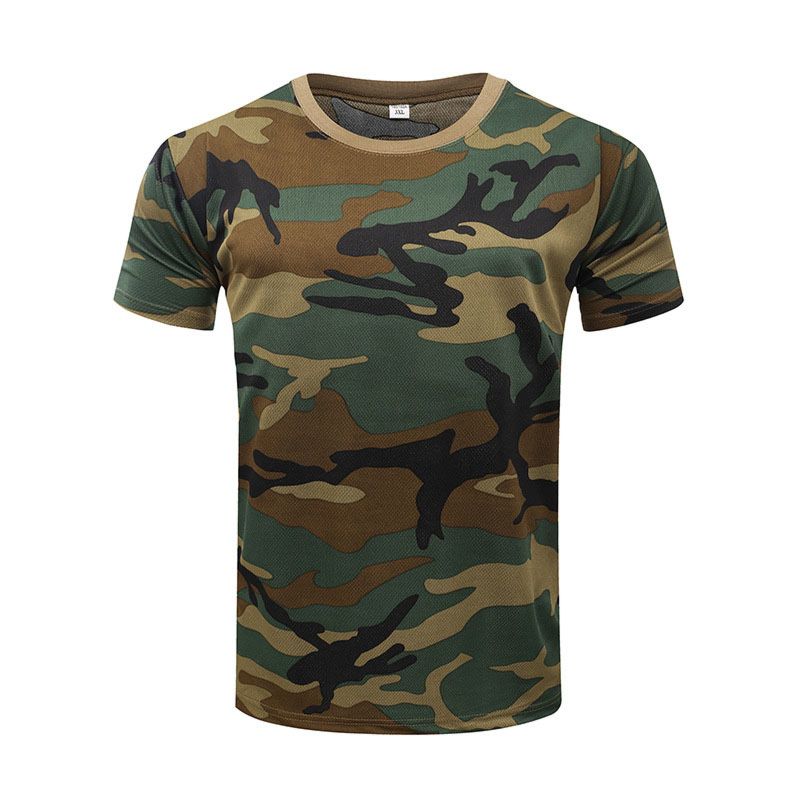 Jungle Camo Outdoor Tactical Military Camouflage T-Shirt Men Breathable Us Army Combat T Shirt Quick Dry Camo Outwear Camp Tees