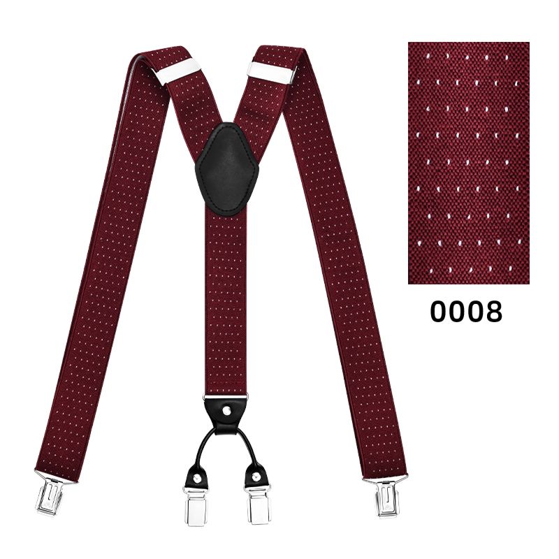 Kaidvll Pattern Design Y Back Adjustable Clip Promotional Leather Suspenders