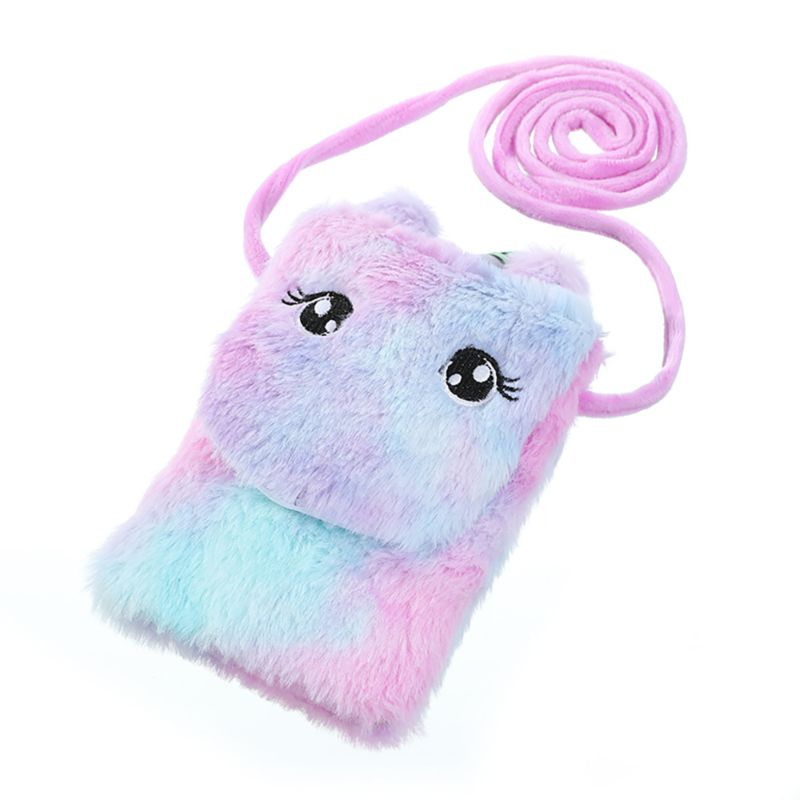 Kawaii Plush Unicorn Coin Purse Soft Fur Children Girl Makeup Bag Phone Bag Cute Shoulder Bag