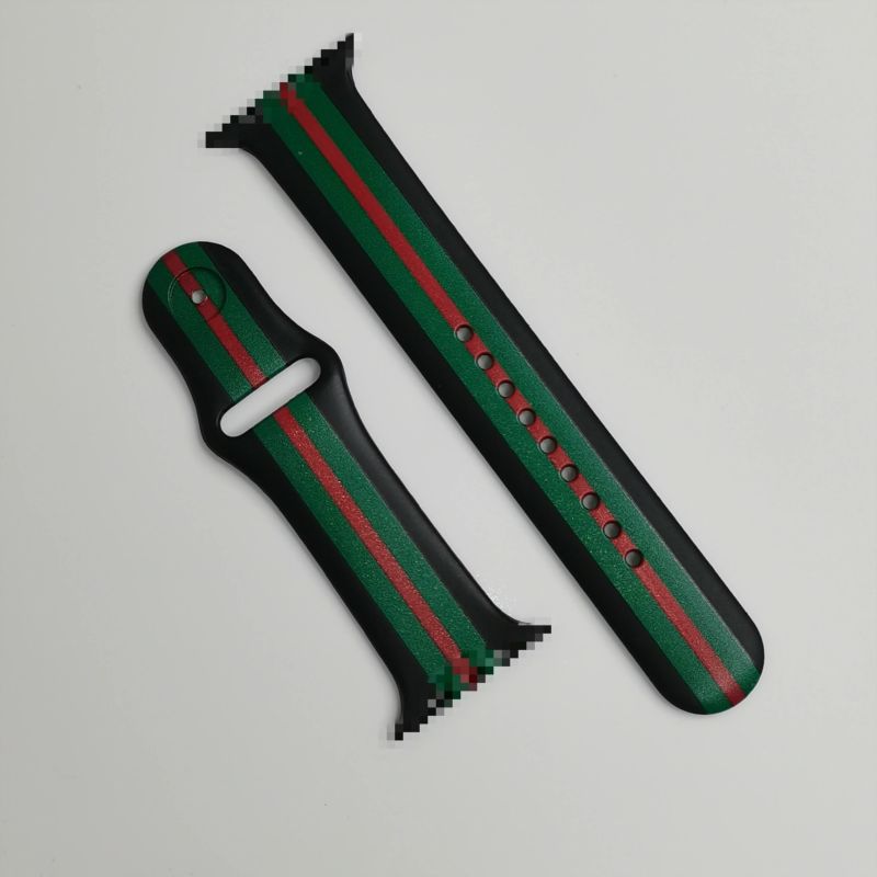 Keepwin Silicone Print Watch Band Sports Smart Waterproof Watch Silicone Rubber Strap for Apple Series 7 6 5 4 Se
