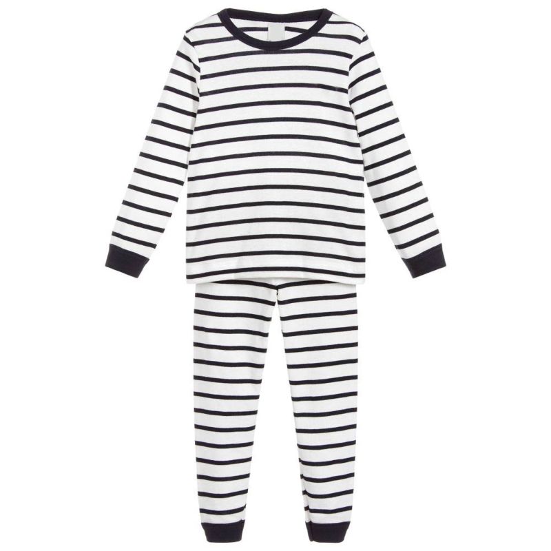 Kids Pajamas Cotton Children Boys Girls Stripe Sleepwear Set