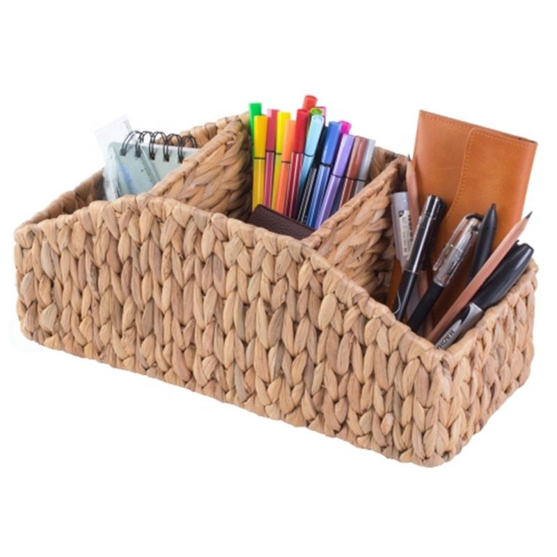 Kingwillow Natural Water Hyacinth Storage Organizer Basket for Sorter Household Sundries