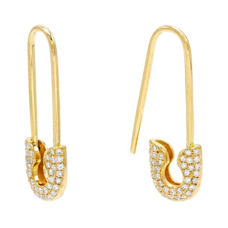 Silver Model Safety Pin Earring