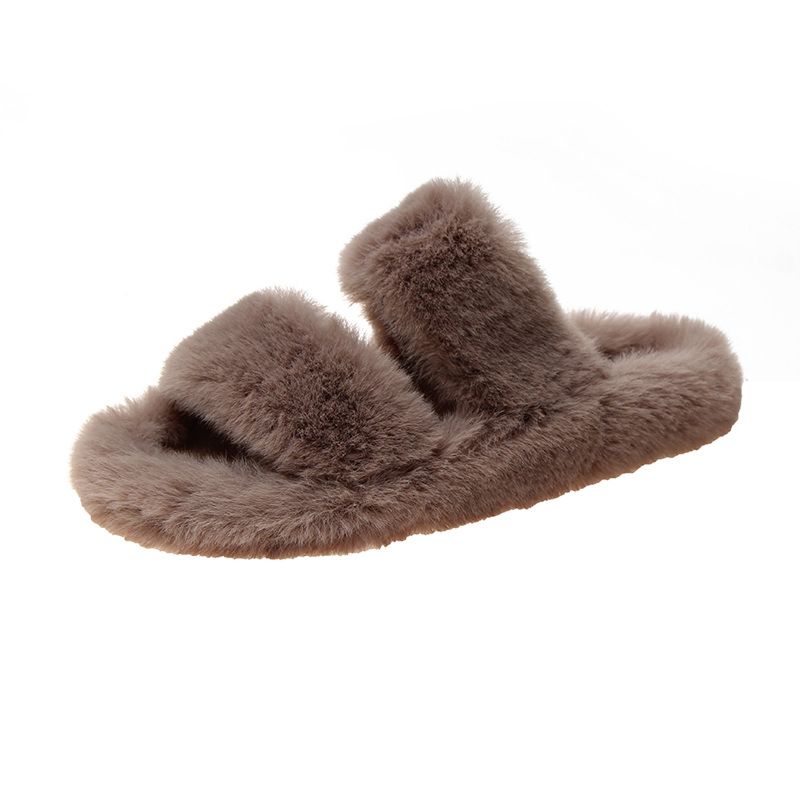 Korean Net Red Non-Slip Furry Slippers Indoor Fluffy Fur Sandals Outdoor
