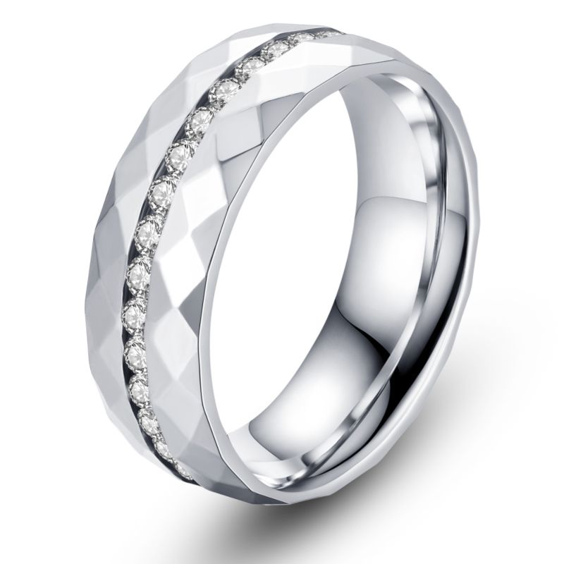 Lab Grown Diamond Morganite Iced Out Gold Plated Stainless Steel Jewelry Silver Ring