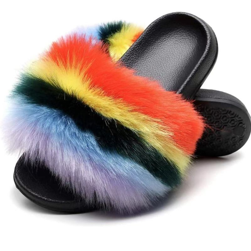 Ladies Vegan Faux Fur Slippers, Little Girls Faux Fur Slippers, Popular Faux Fur Slippers