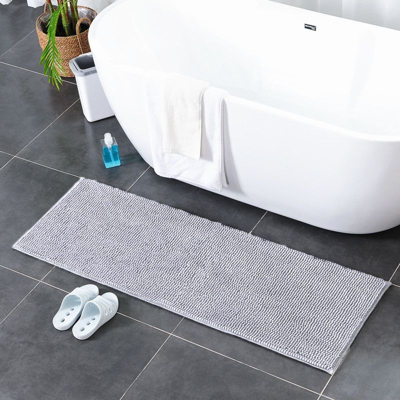 Large Size Print Bathtub Side Rug Short Pile Thin Chenille Bathroom Bath Mat