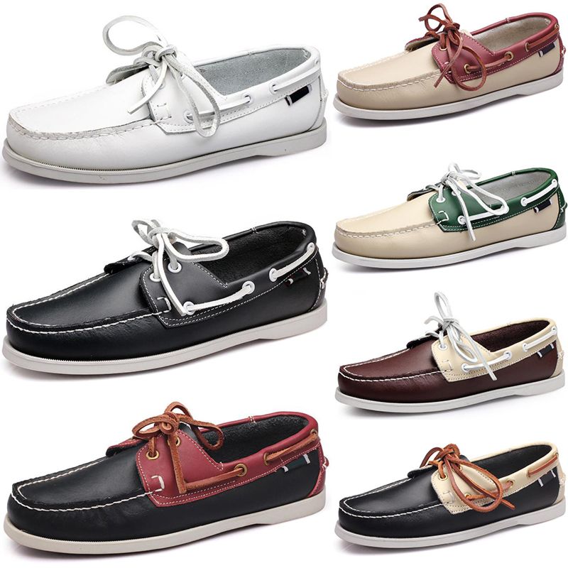 Leather Slippers for Men Flat Moccasins Loafer Driving Shoes Men's Dress Shoes