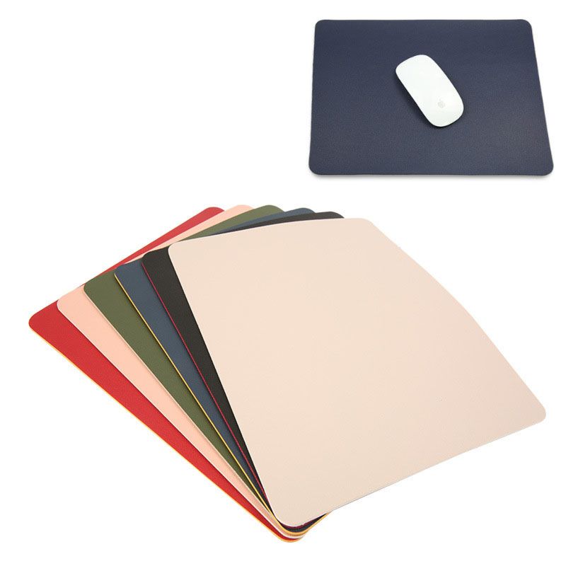 Leather Solid Color Mouse Pad Simple Leather Desk Pad Waterproof Leather Pad