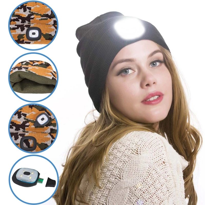 Rechargeable beanie light hot sale