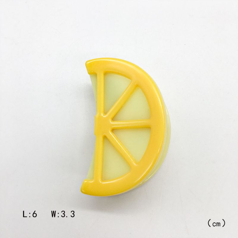 Lemon Pattern Double Sides Acetate Jaw Hair Clip Claw Gold Plated Accessories for Women