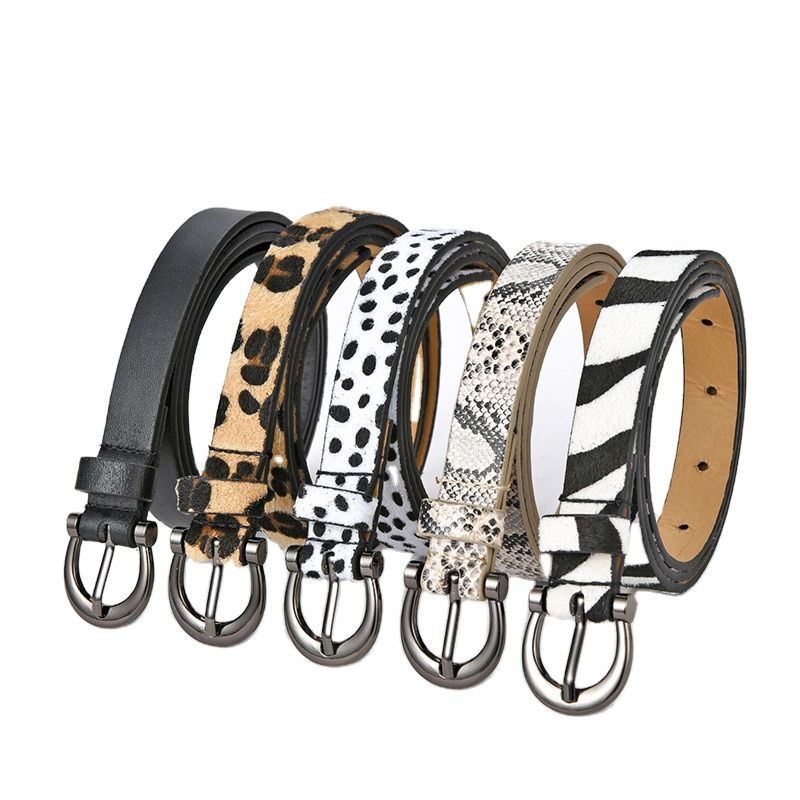 Leopard Pants Waist Belts for Women Faux Animal Print Belts