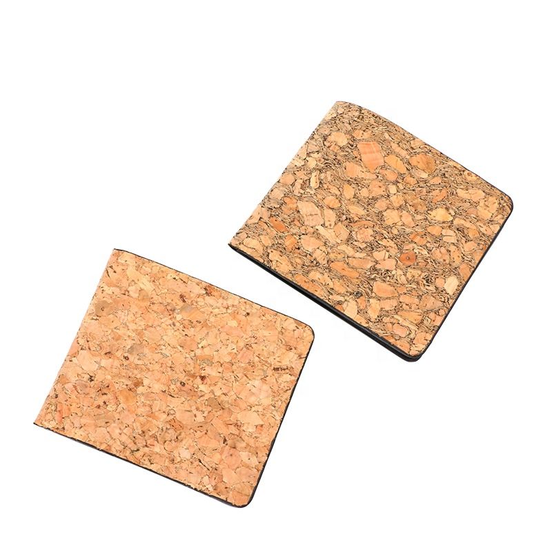 Lightweight Cork Purse 100% Eco-Friendly Waterproof Cork Short Wallet Recycled Vegan Cork Bifold Wallet for Men