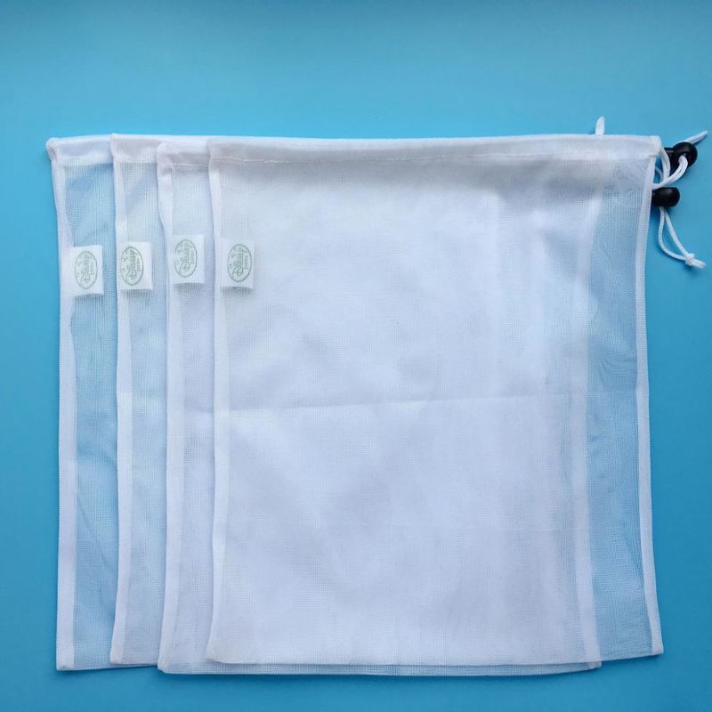 Lightweight Mesh Vegetable Fruit Bags or Tulle Shopping Bag with Drawstring