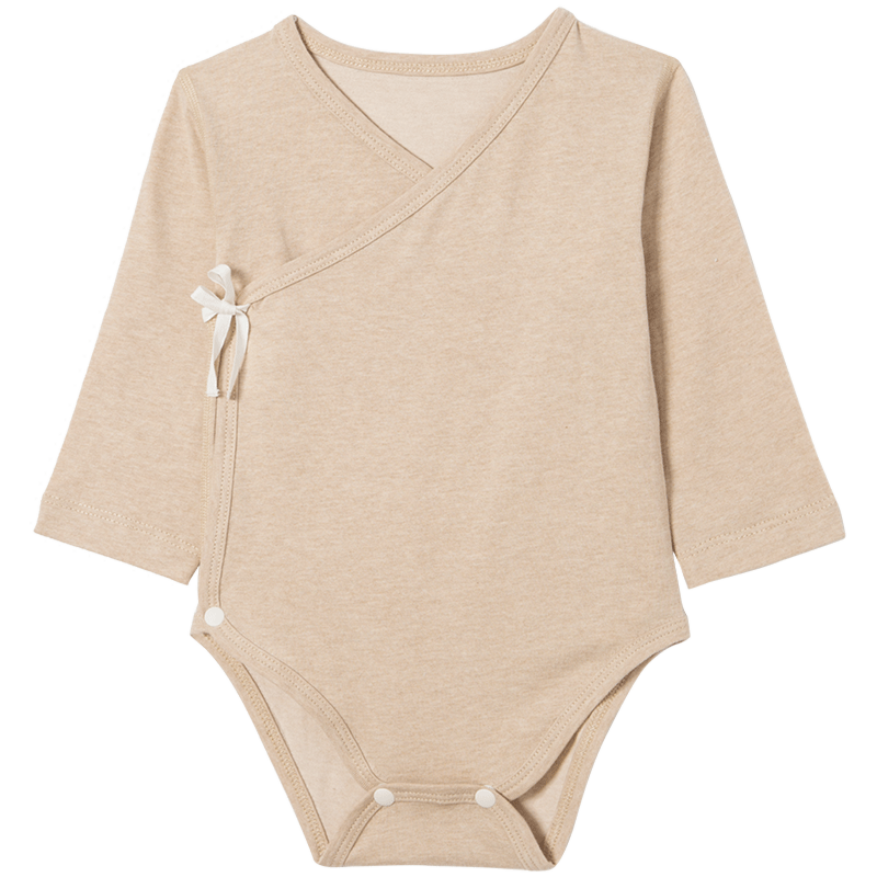 Long Sleeve Plant Dying 100% Organic Cotton Kimono Baby Romper for Newborn Baby