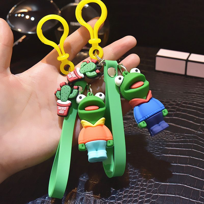 Lovely Key Chain Pendant Cartoon Dolls Cute Frog Women Girls Bag Decoration Promotional Gifts Handbag Widget