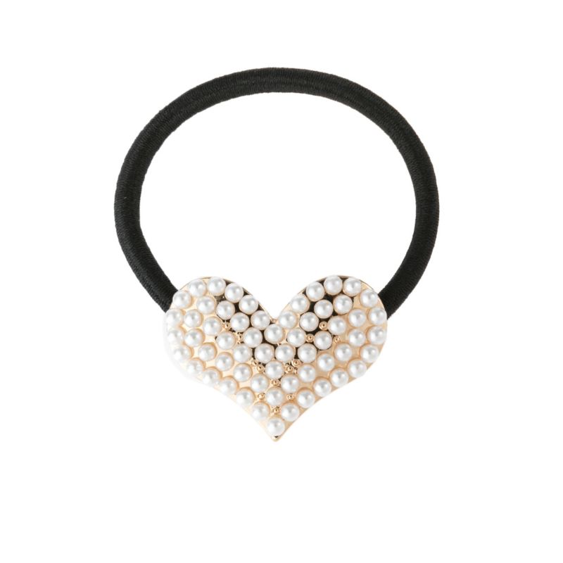 Lower Stock Women Hair Accessory Black Elastic Tie Heart Hair Rope