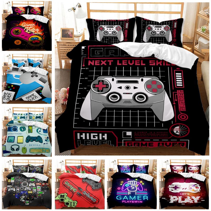 Luxury 3D Creative Game Machine Printing Bed Sheet Comforter Kids Bedding Set for the Boy Single 3 Pieces Cartoon 1Set
