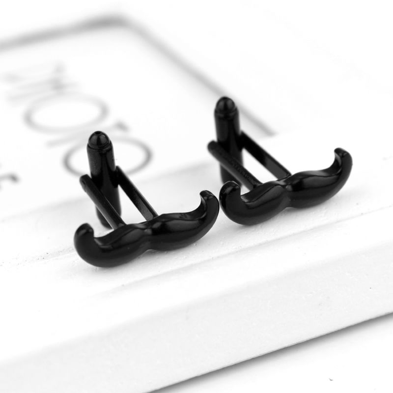 Luxury Black Mini Beard Cufflinks for Men Gentleman Men's French Shirts Cuff Link Cute Mustache Cufflink