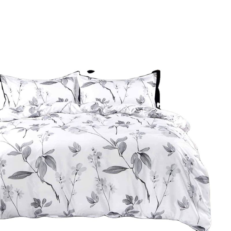 Luxury Leaf Printed Comfort Duvet Cover Microfiber Bed Duvet Set