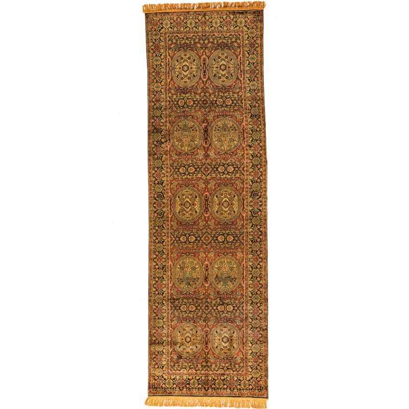 Luxury Oriental Soft Handmade Chinese Pure Spun Silk Runner Rug Carpet On