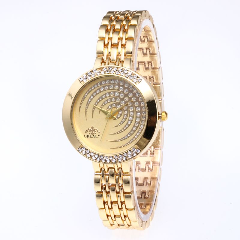 Luxury Style Diamond Set Women's Bracelet Watch Bilateral Circular Diamond Full Diamond Quartz Watch Reloj