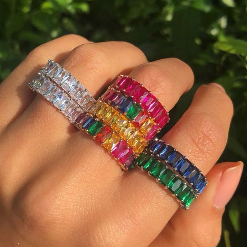 Rainbow baguette clearance ring wholesale