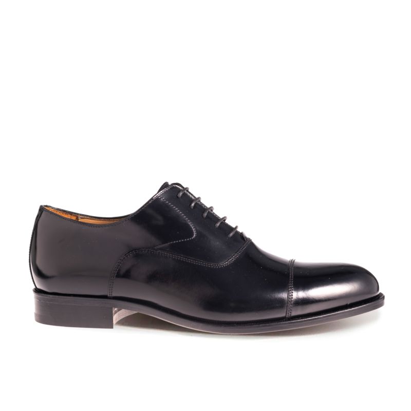 Made in Italy Oxford 5-Eye Cap Toe Brush off Genuine Calf Leather Classic Men Shoes