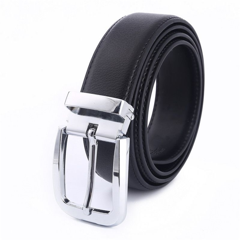 Man Adjustable Alloy Buckle 3.5Cm Leather Belt