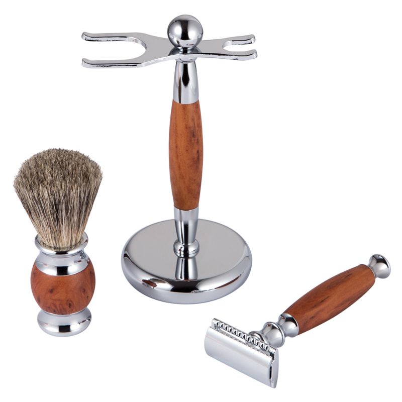 Man Safety Razor Set with Shave Brush and Razor Stand
