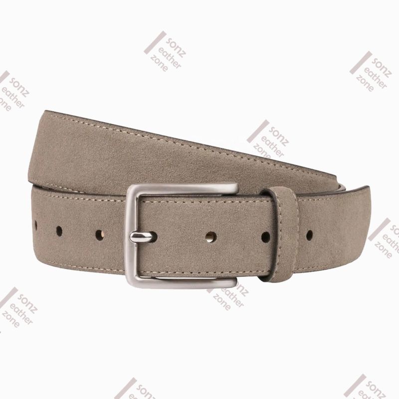 Men Durable Alloy Buckle Genuine Nubuck Leather Strap Men's Leather Belt