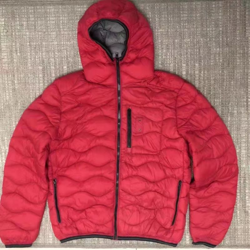 Men's Jacket Hooded Solid Jacket Zipper Windproof Padded Jacket