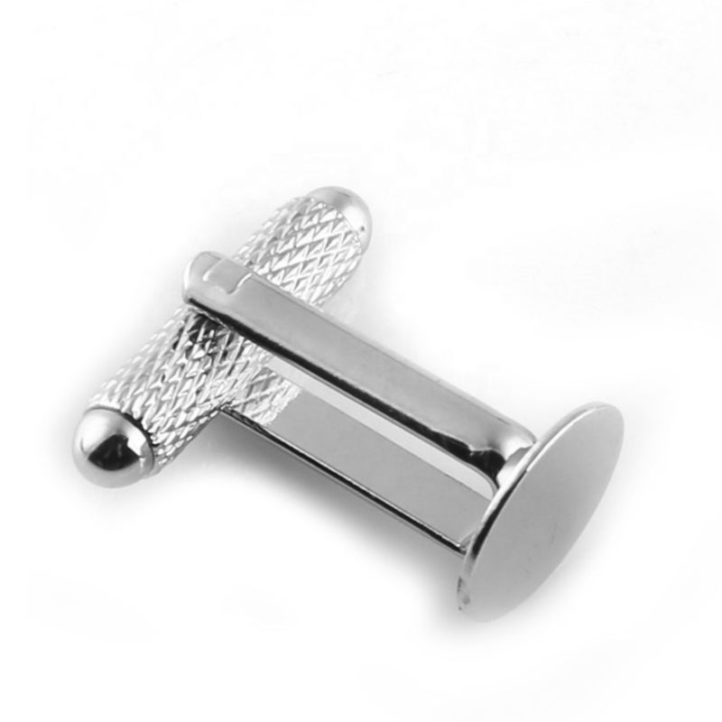 Men's Jewelry Findings Accessory Nickel Free Lead Free Silver Color Cufflink Parts Brass round Plate Cufflinks