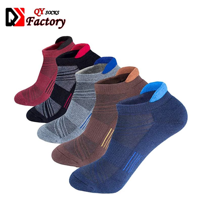 Men's Low Cut Ankle Athletic Socks Cushioned Breathable Running Performance Sport Tab Cotton Socks