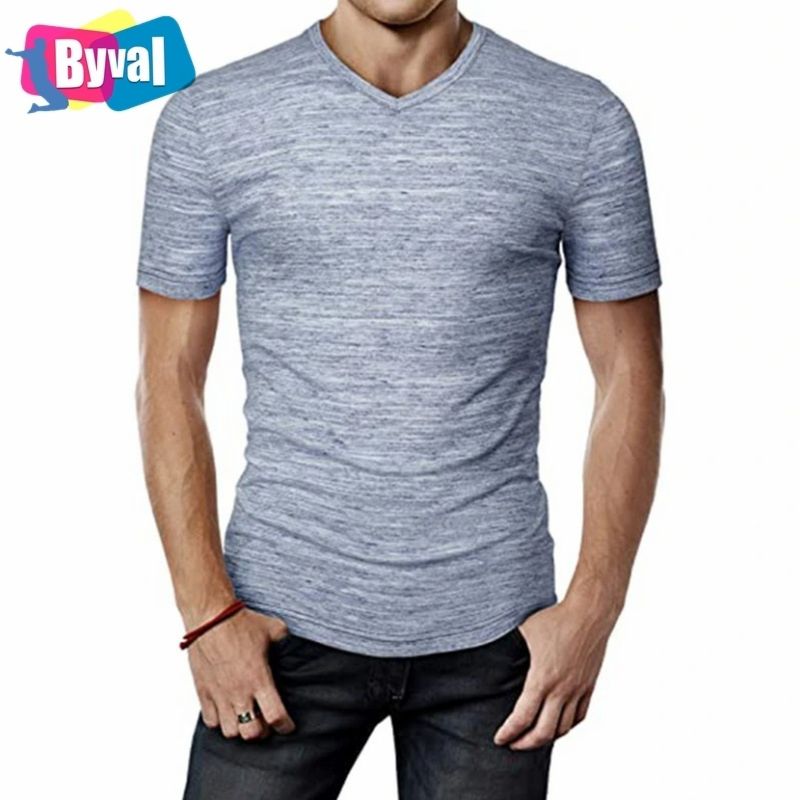 Mens Polyester Tee Short Sleeve Cationic O-Neck T Shirt Polyester Cotton Men's Short Sleeve Solid T Shirt