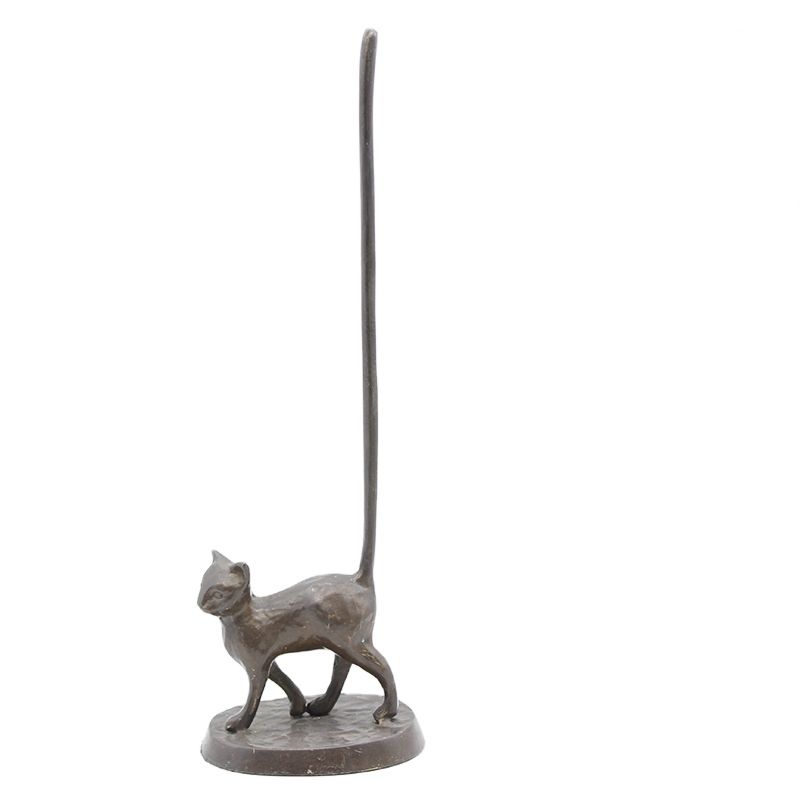 Metal Cast Iron Handicrafts Cat Paper Towel Holder for Home Decoration Kitchen Standing