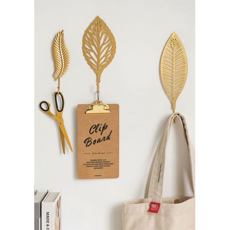 Metal Gold Leaf Cast Iron Plant Wall Coat Hooks Decorative for Bedroom