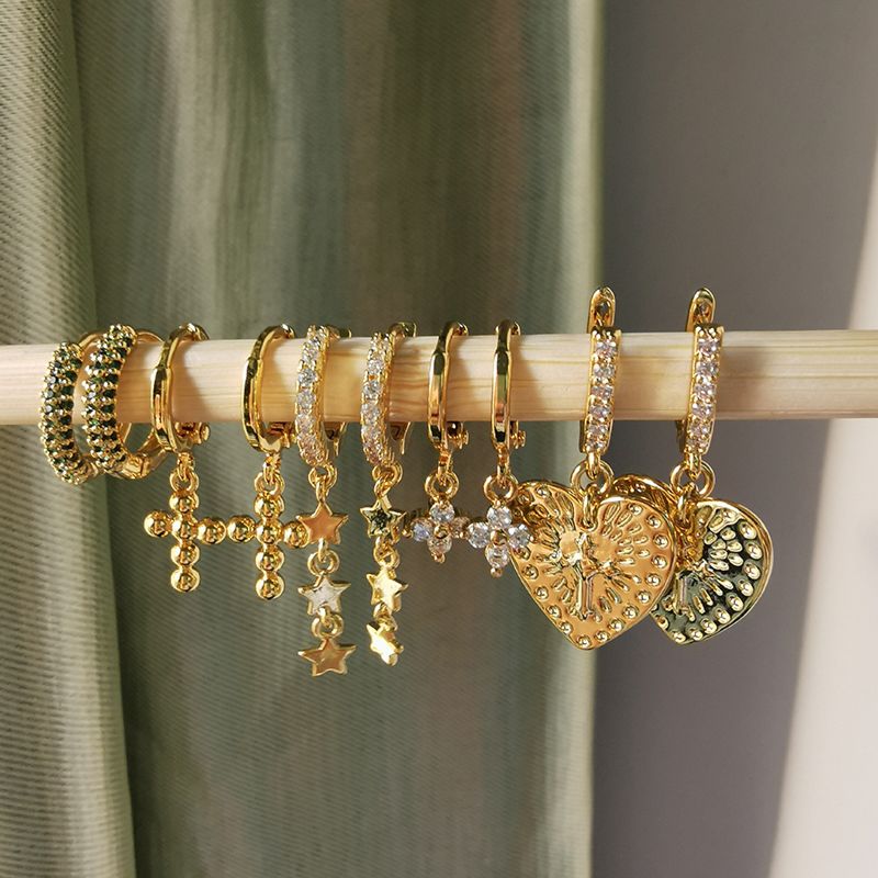 Mexico Jewelry 18K Gold Jewelry Drop Earcuff Earrings Huggie Hoop Earings for Women