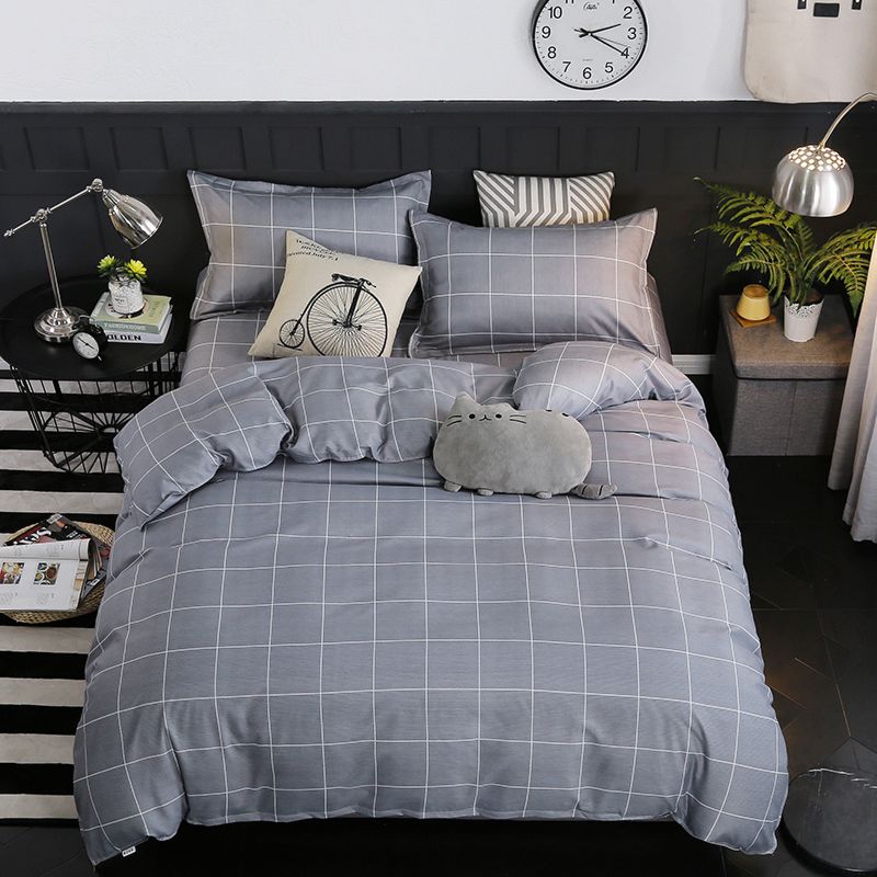 Minimalist Business Style Men's Bedding Moisture Absorption Bed Sheet Duvet Covers