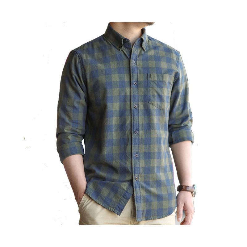Mj Tailored Men's Buffalo Plaid Check Flannel Shirt