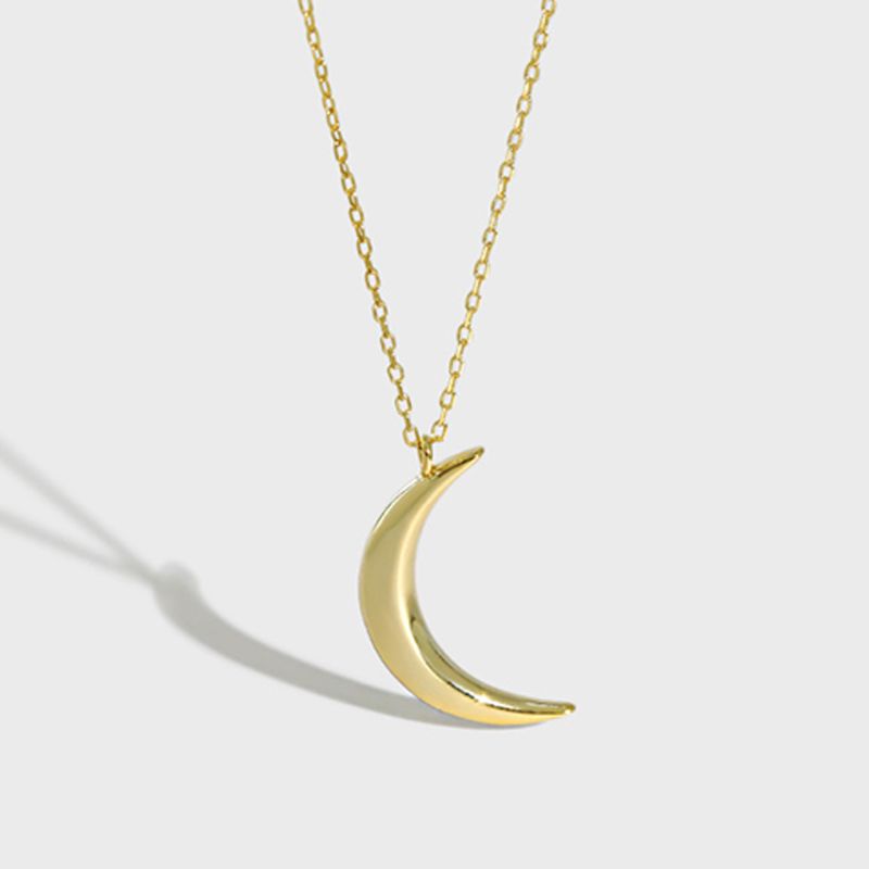 Moon Pendant Silver 925 Jewelry 18K Gold Plated Women Necklace 2021Wholesale